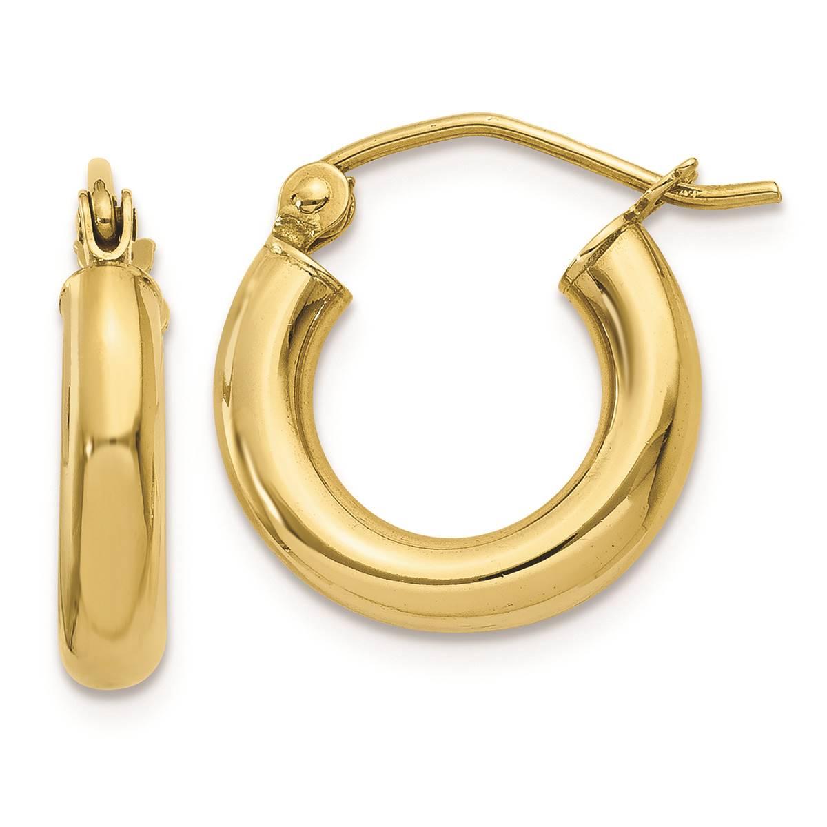 Gold Classics(tm) 10kt. Polished 13mm Tube Hoop Earrings