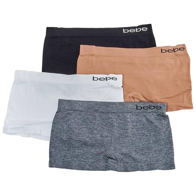 Girls Bebe 4pk. Seamless Marled/Solid Boy Short Underwear