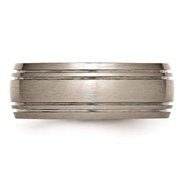 Mens Endless Affection™ 8mm Grooved Satin Edge Wedding Band