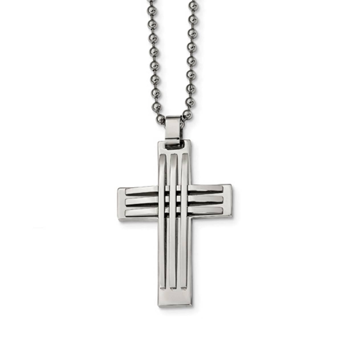 Mens Gentlemen's Classics(tm) Stainless Steel Classic Cross Necklace