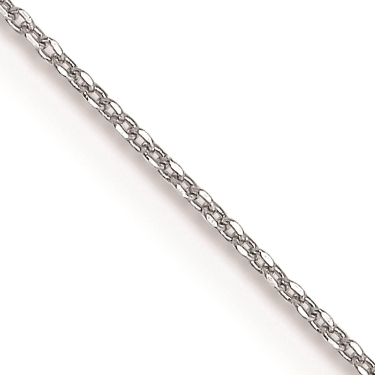 Unisex Gold Classics(tm) .6mm. White Gold Diamond Cut 14in. Necklace