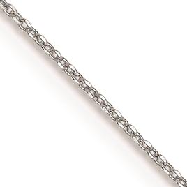 Unisex Gold Classics(tm) .6mm. White Gold Diamond Cut 14in. Necklace