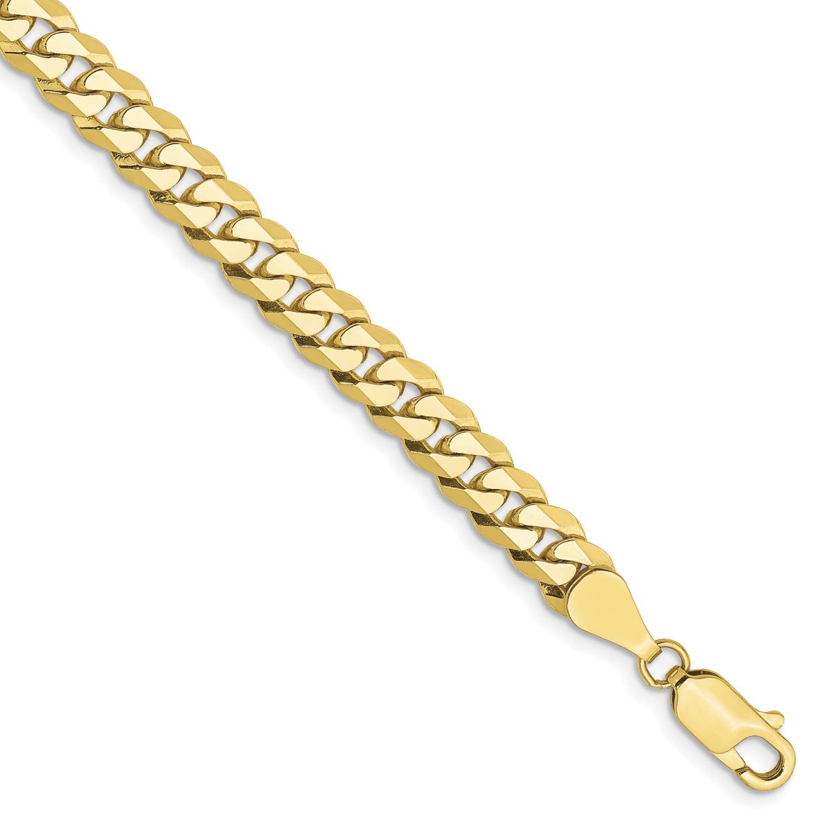 Mens Gold Classics(tm) 10kt. 5.75mm 8in. Flat Beveled Chain Bracelet