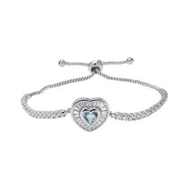 Gemstone by Gianni Argento Blue Topaz Heart Adjustable Bracelet