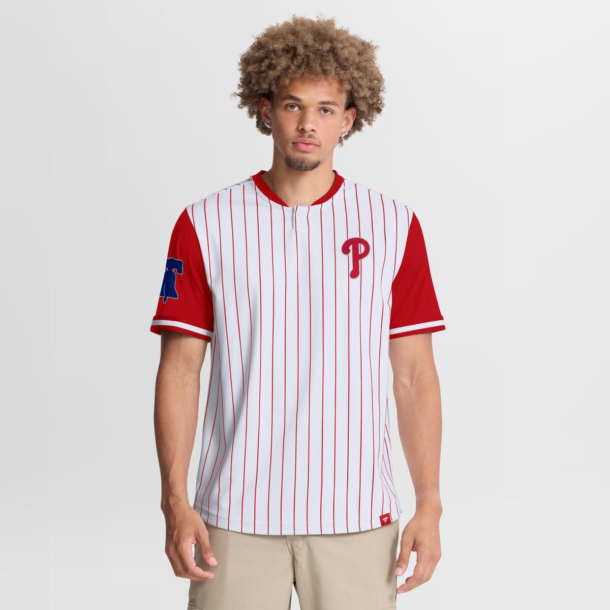 Mens Fanatics Philadelphia Phillies Side Swipe Pinstripe Tee
