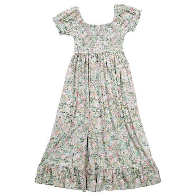 Girls (7-16) No Comment Short Sleeve Smock Bodice Cutesy Dress