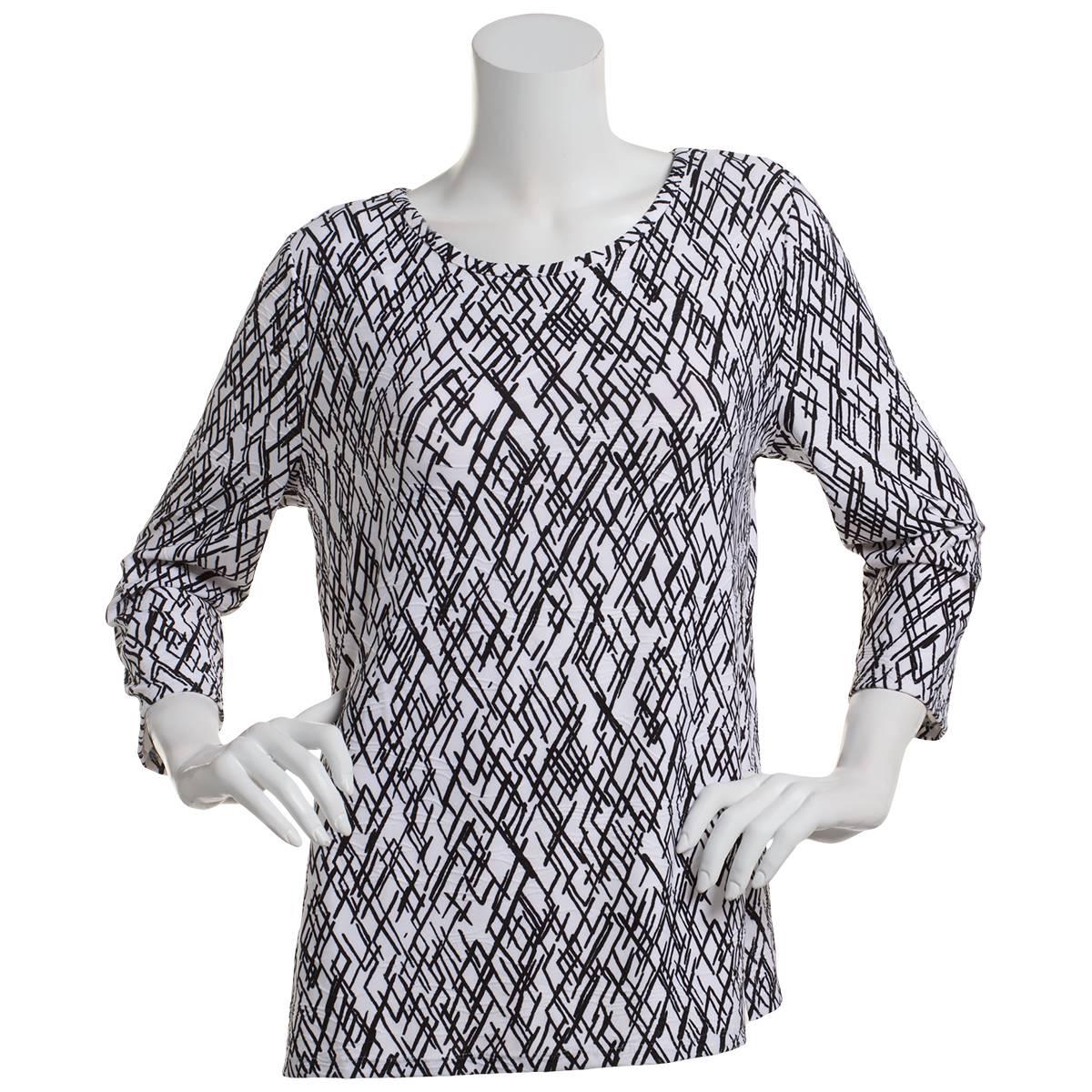 Womens Emily Daniels 3/4 Sleeve Abstract Tee