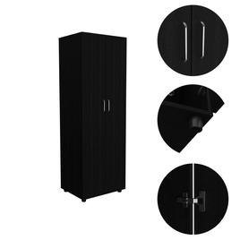FM FURNITURE Glasglow Black Armoire