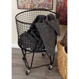 CosmoLiving by Cosmopolitan Black Industrial Metal Laundry Cart