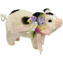 Northlight Seasonal Piglet w/ Bow & Flowers Spring Figurine