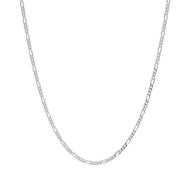 Sterling Silver Figaro 24in. Chain Necklace