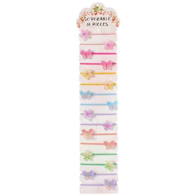 Girls so'dorable® 16pc. Butterfly & Flower Charm Elastics