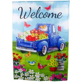 Northlight Seasonal Welcome Truck with Flowers Outdoor Flag