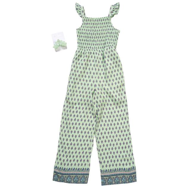 Girls (7-12) BTween® Floral Flutter Sleeve Smocked Jumpsuit