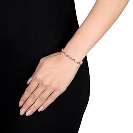 Sophia B 9 1/2ctw. Created Pink Sapphire Gold Plated Bracelet