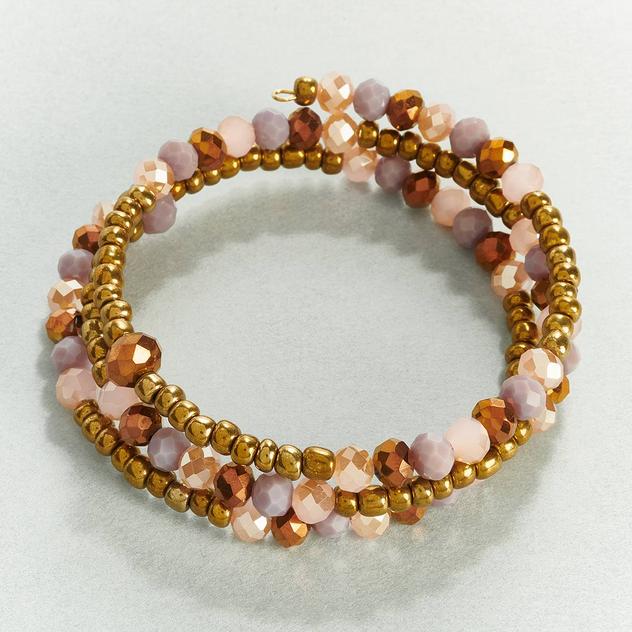 Ashley Cooper™ Multi-Color Glass Beaded Coil Bracelet