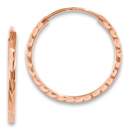 Gold Classics(tm) Rose Gold Diamond Cut Square Tube Earrings