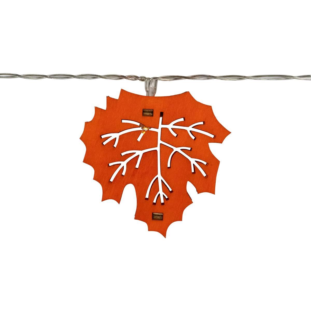 Northlight Seasonal 10ct. LED Orange Fall Leaves Fairy Lights