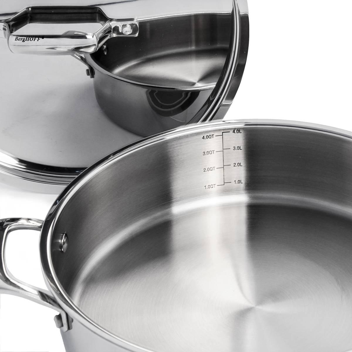 BergHOFF Professional 4.6qt. Stainless Steel Saute Pan