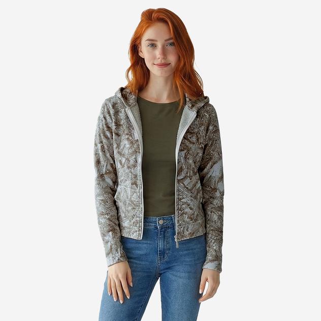 Juniors No Comment Yummy Fleece Lined Leaves Hoodie Jacket