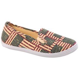 Womens Ashley Blue Twin Gore Flag Canvas Slip Ons