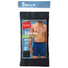 Mens Hanes Ultimate® Comfort 3pk. Boxer Briefs - Sport Black