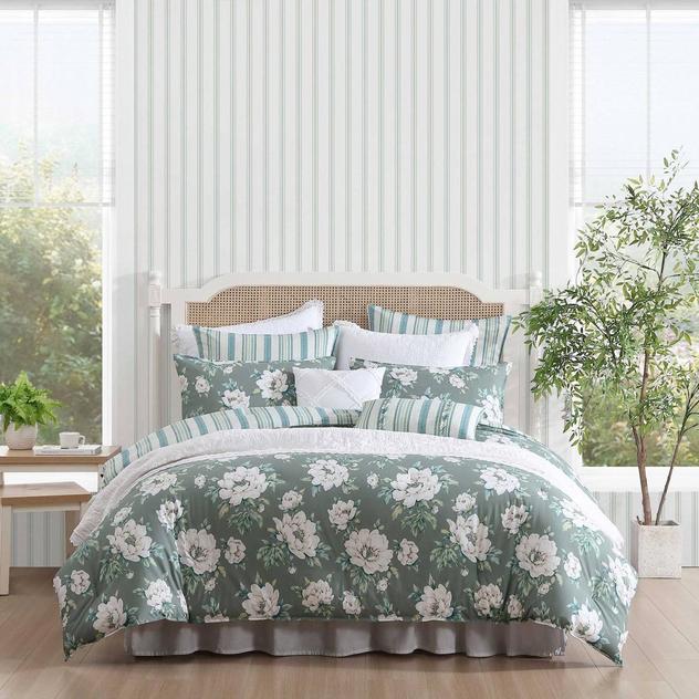 Laura Ashley® Wisley Floral Cotton 7pc. Comforter Set