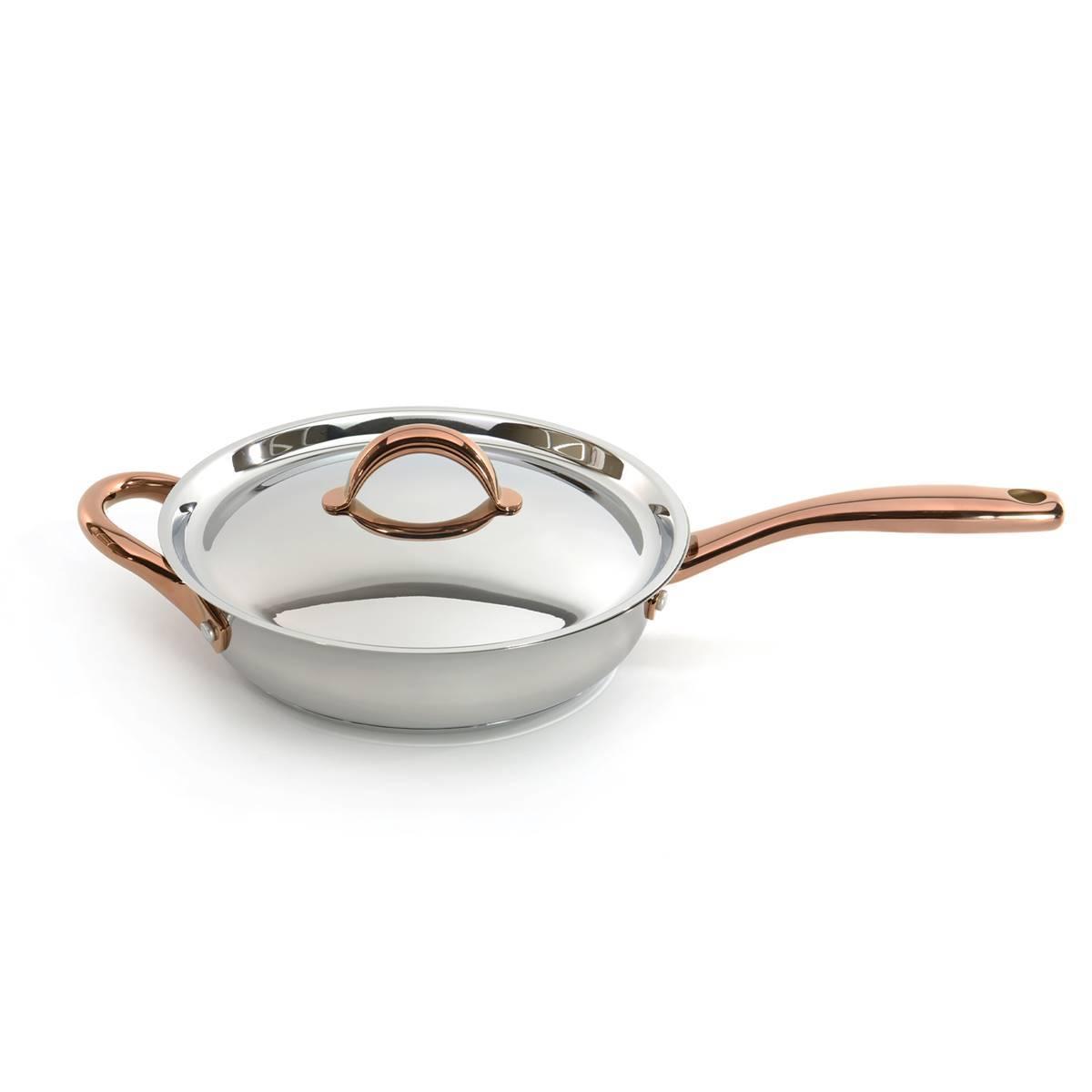 BergHOFF Ouro Stainless Steel 10in. Deep Skillet w/ Lid