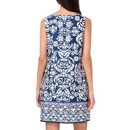 Womens MSK Sleeveless Damask Three Ring Sheath Dress