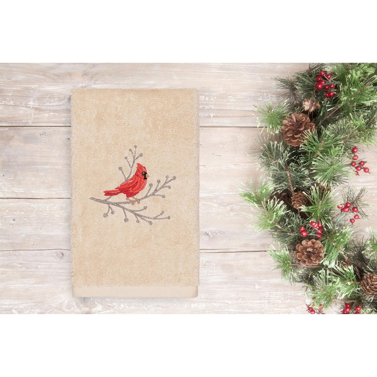 Linum Home Textiles Christmas Cardinal Hand Towel