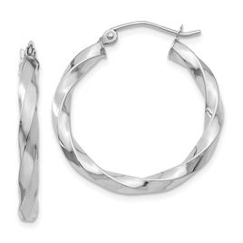 Gold Classics(tm) 14kt. White Gold 16mm Twist Hoop Earrings