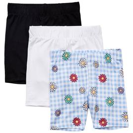 Girls (4-6x) Star Ride(R) 3pk. Daisy/Gingham & Solid Bike Shorts