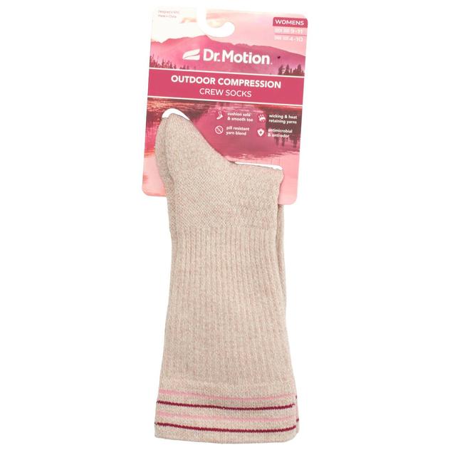 Womens Dr. Motion Stripe Outdoor Crew Socks