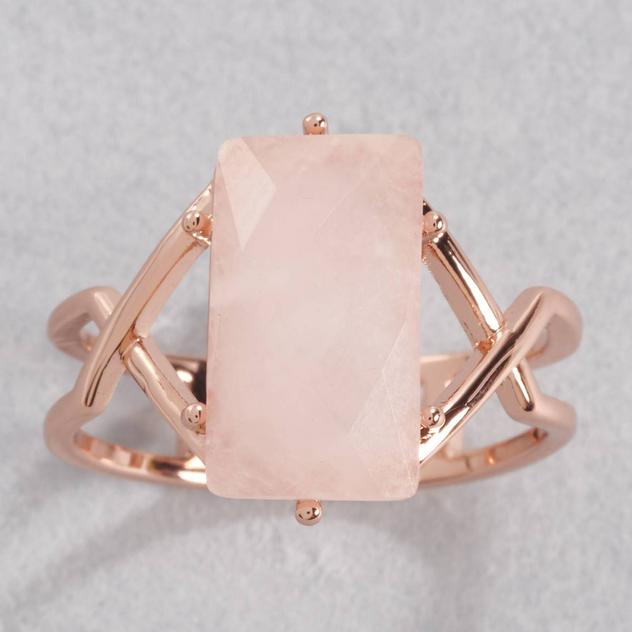 Ashley Cooper™ Rose Gold-Tone Ring w/ Mother of Pearl Stone