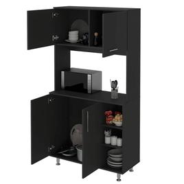 FM FURNITURE Colorado Black Wengue Pantry Cabinet