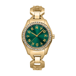 Womens DKNY Astoria Midi Glitz Green Dial Watch - DK1L075M0025