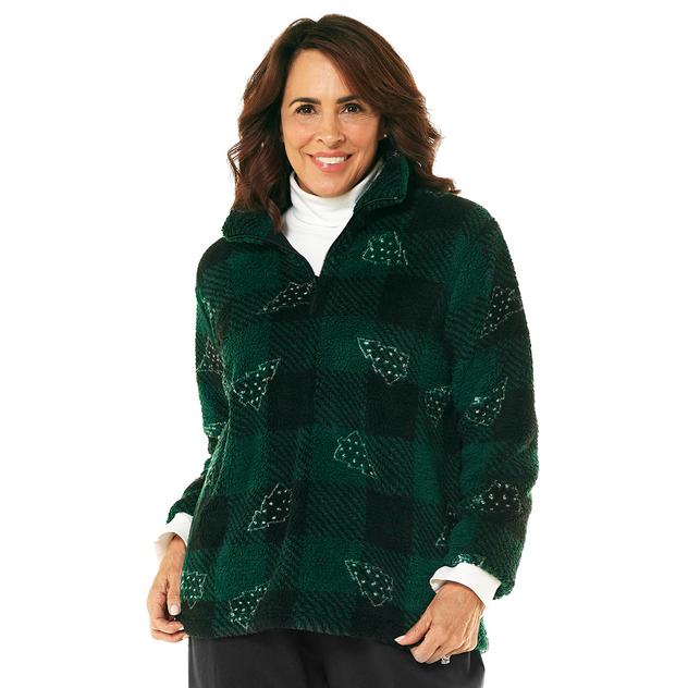 Petite Hasting & Smith Cozy Sherpa Sweatshirt - Rain Forest