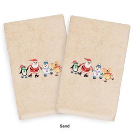 Linum Home Textiles Christmas Skating Party Hand Towel - Set of 2