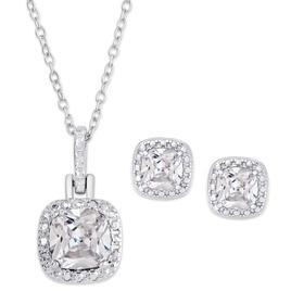 Gianni Argento 3pc. Cushion-Cut Lab Grown White Sapphire Set