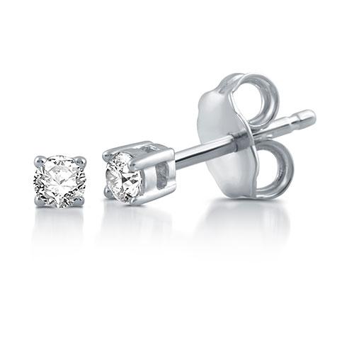 Diamond Classics(tm) Sterling Silver 1/10ctw. Stud Earrings
