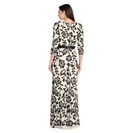 Womens R&M Richards 3/4 Sleeve Floral Sequin Evening Gown