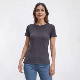 Petite Architect® Short Sleeve Drop Needle Pointelle Tee