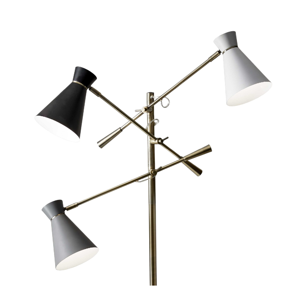 HomeRoots 71in. Brass Novelty Floor Lamp With Cone Shade