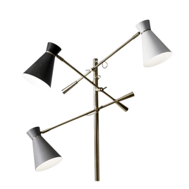 HomeRoots 71in. Brass Novelty Floor Lamp With Cone Shade