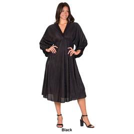 Womens 24/7 Comfort Apparel Shimmer Empire Waist Midi Dress