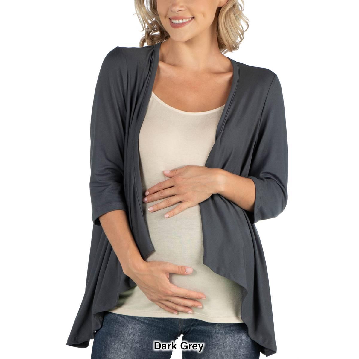 Plus Size 24/7 Comfort Apparel Elbow Sleeve Maternity Cardigan