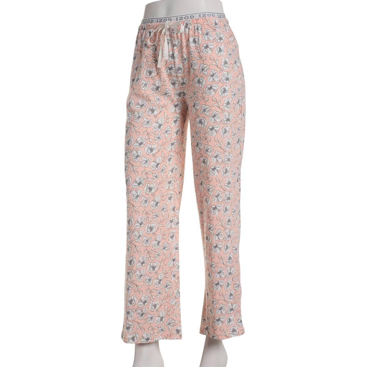 Womens IZOD(R) Sketchy Flowers Logo Waist Pajama Pants