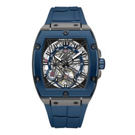 Mens Kenneth Cole(R) New York Automatic Blue Silicone Strap Watch