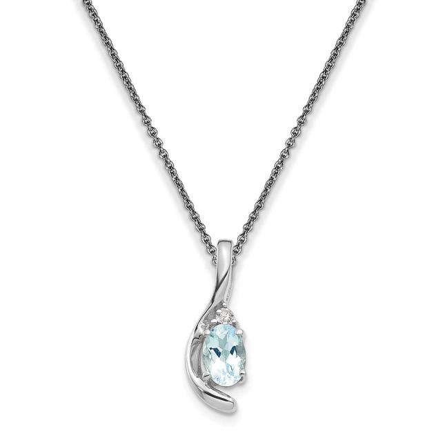 14kt. White Gold Blue Aquamarine Pendant Necklace