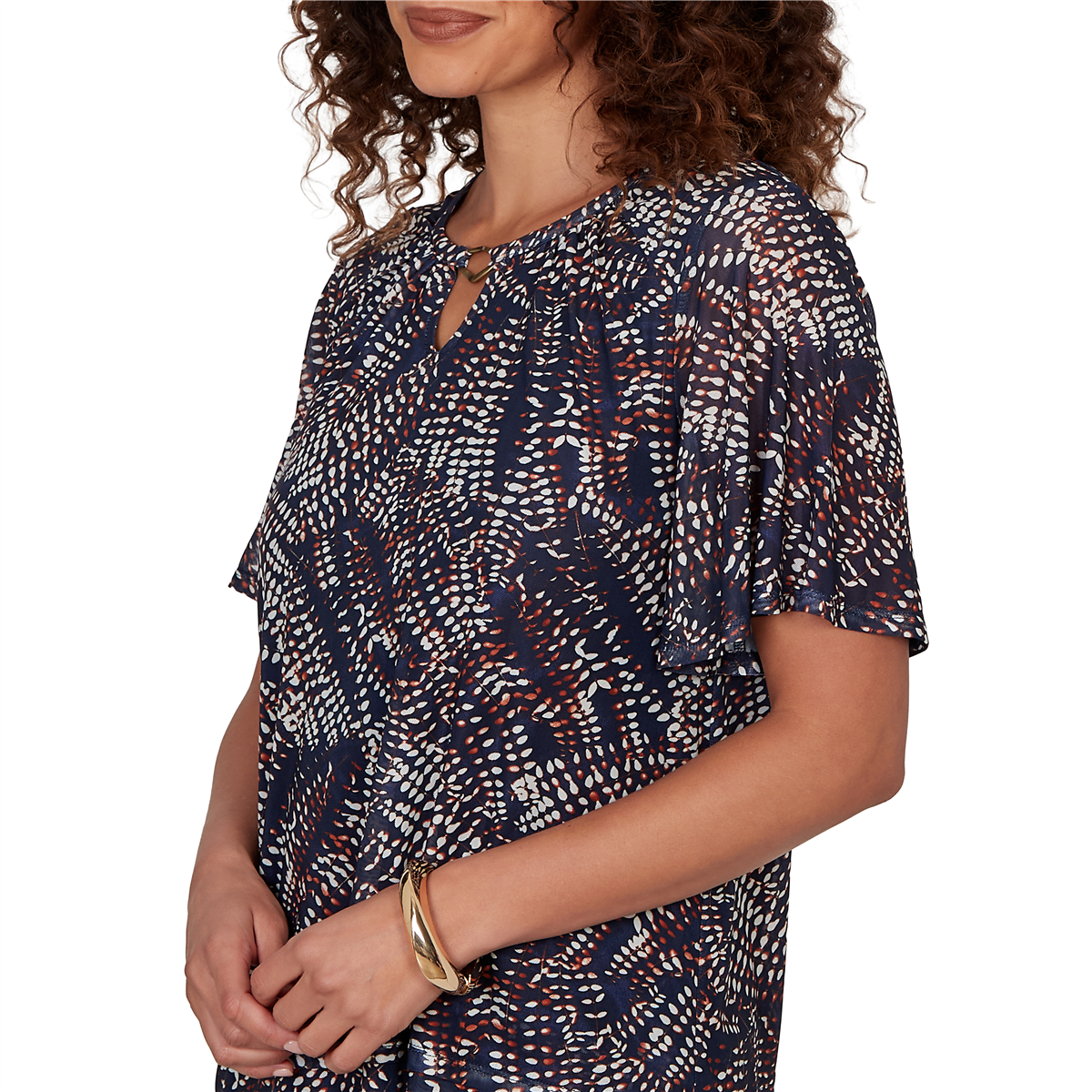 Womens Emaline Summer In The City Short Sleeve Tier Blouse